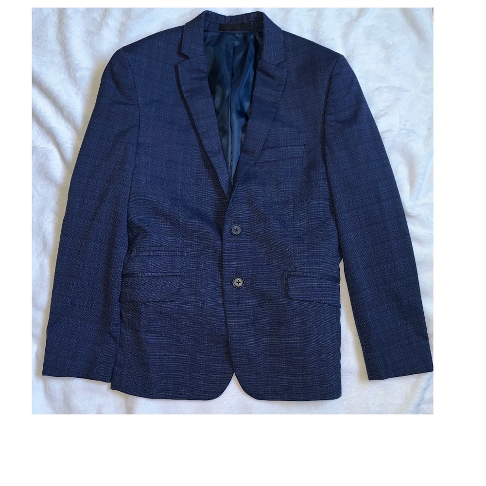 Andrew Marc Kids' Navy Plaid Suit Size 12 - Picture 8 of 16